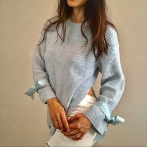 Topshop Sweater with Tied Sleeves